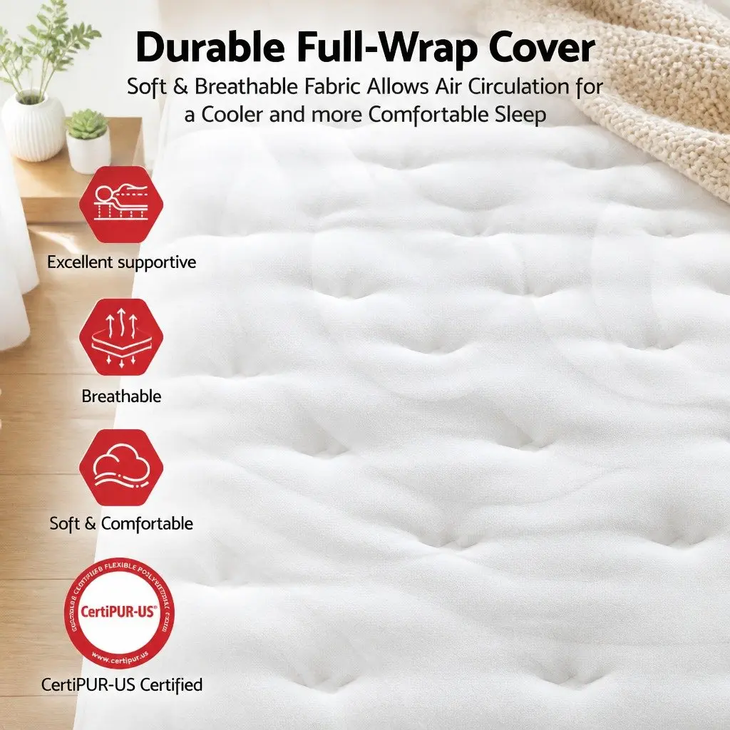 King Size Hybrid Mattress Medium Firm 30cm with Pocket Springs and Orthopedic Lumbar Support
