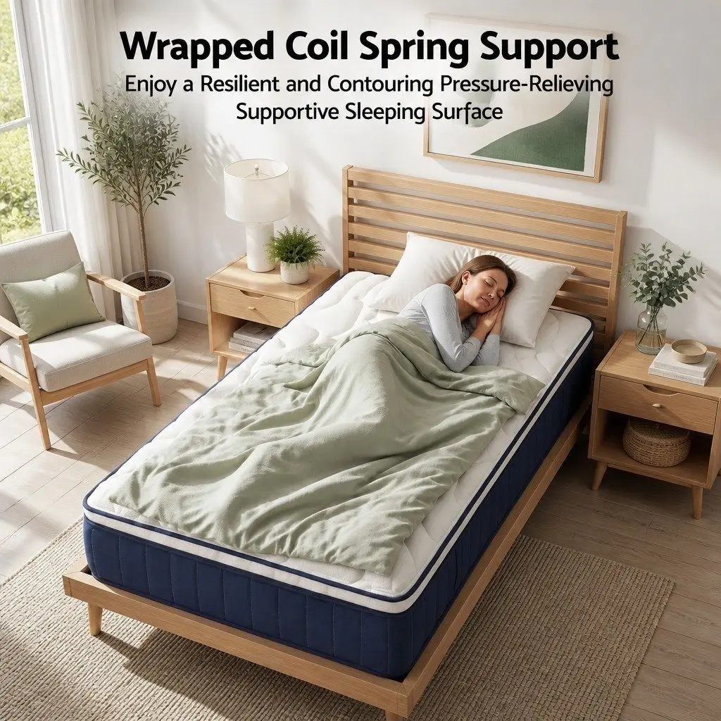 Queen Hybrid Mattress 30cm Medium Firm with Pocket Springs and Lumbar Support