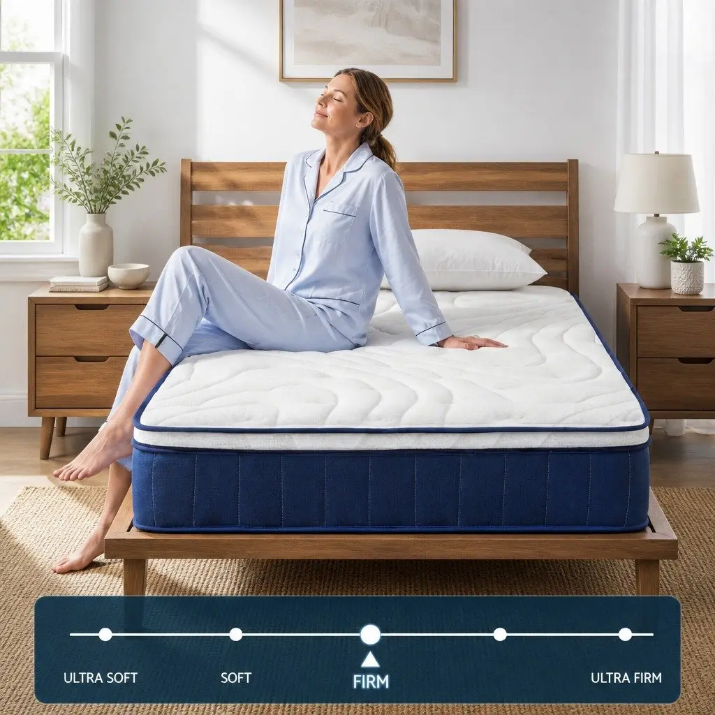 Single Mattress 30cm Medium Firm Latex Pocket Spring White with Lumbar Support