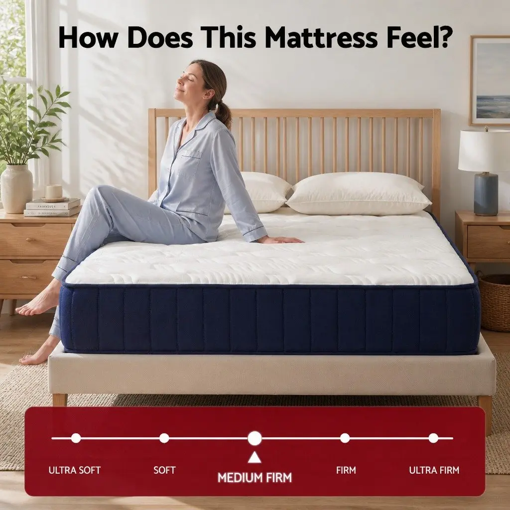 King Single Mattress Firm 26cm Pocket Spring Orthopedic Pressure Relief White or Black