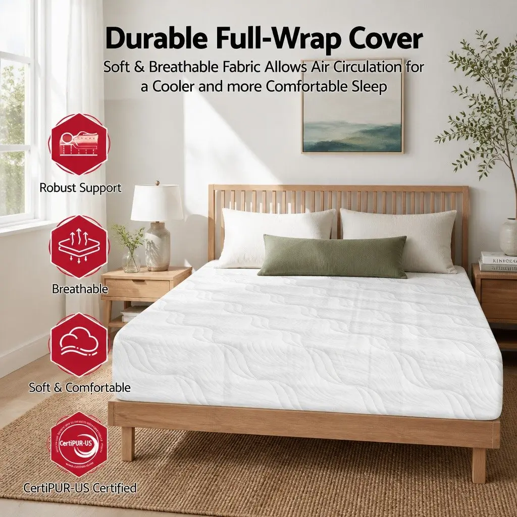 King Single Mattress Firm 26cm Pocket Spring Orthopedic Pressure Relief White or Black