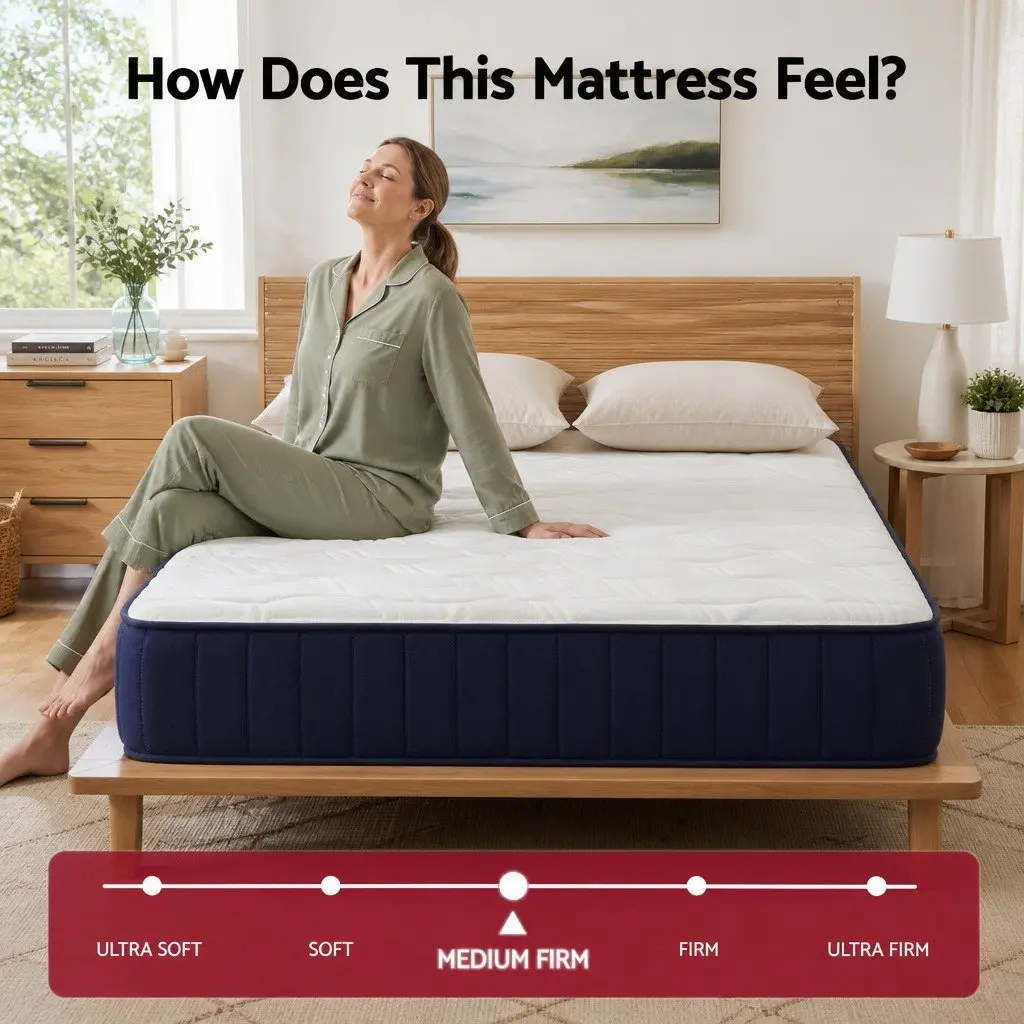 Queen Mattress 26cm Orthopedic Firm Pocket Spring Hybrid Bed Back Pain Relief