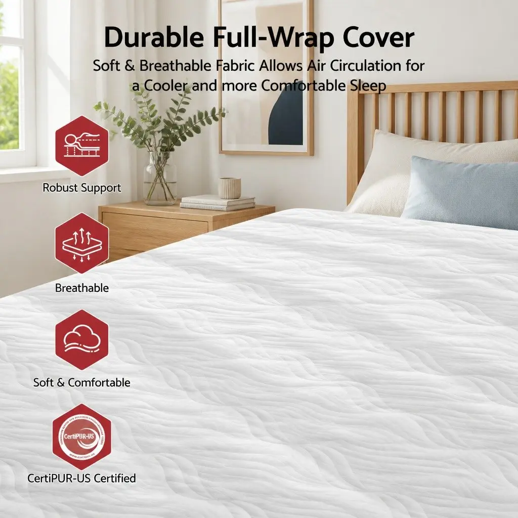 Queen Mattress 26cm Orthopedic Firm Pocket Spring Hybrid Bed Back Pain Relief