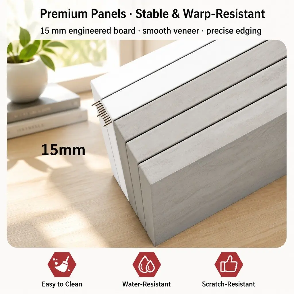Bedside Table with Open Shelf Storage 70cm Light Gray