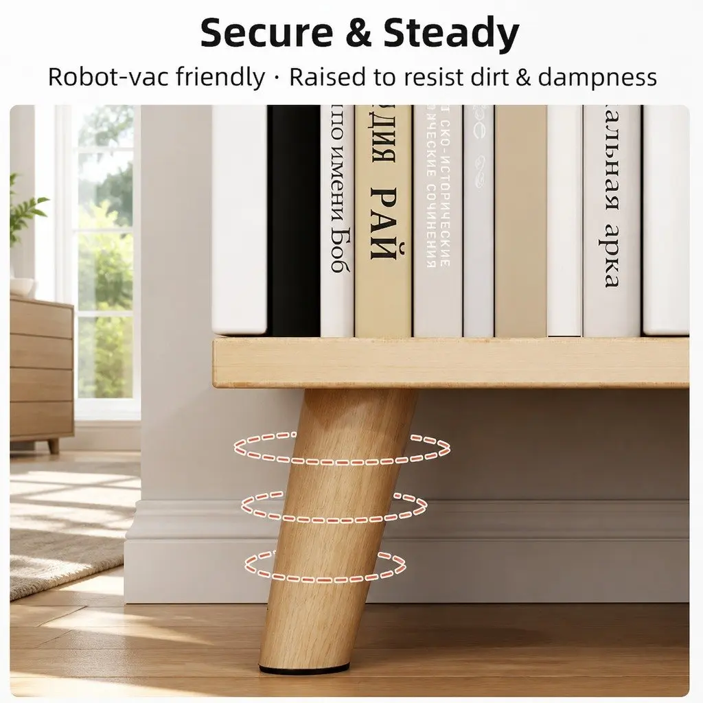 Bedside Table with Open Storage System 47 White
