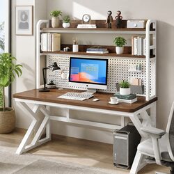 Efficient Computer Desk Office Workstation with Bookshelf