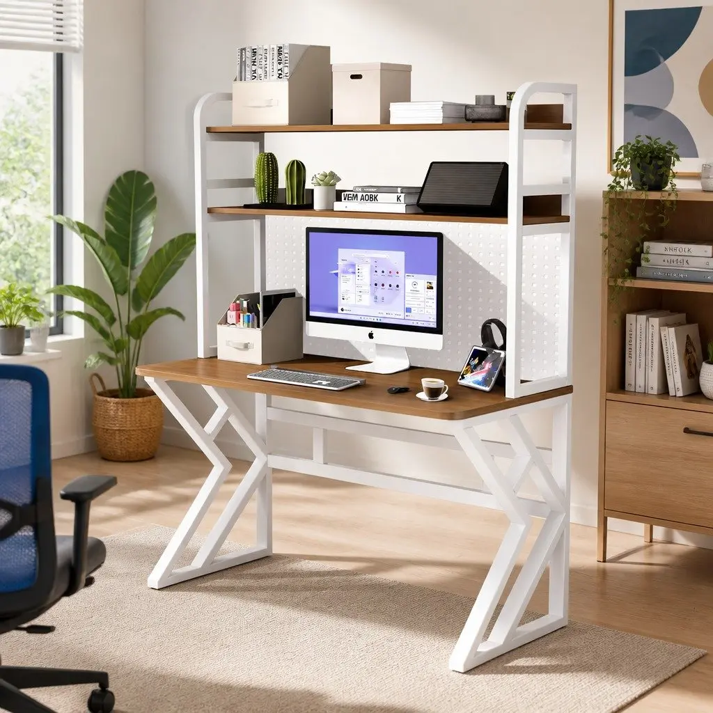 Computer Desk Study Table Spacious Waterproof 160x60cm White and Black