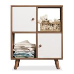 Comfia 4 Tier Shelf Display Bookshelf Bookcase Storage Rack Wooden Shelving 60x24x70cm Book Shelf Bookcase Storage Display Cabinet