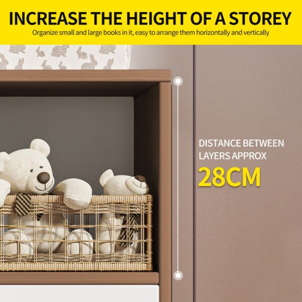 Comfia 4 Tier Shelf Display Bookshelf Bookcase Storage Rack Wooden Shelving 60x24x70cm Book Shelf Bookcase Storage Display Cabinet