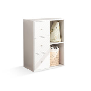 Comfia Modern Storage Cabinet Wooden Cabinet With 3 Drawers Bedroom Bedside Table White Storage Cabinet Bedside Table Bedroom Drawer Cabinet