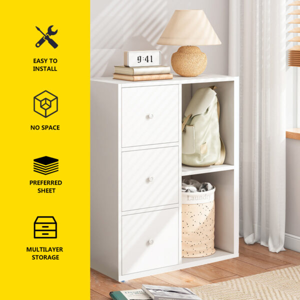 Comfia Modern Storage Cabinet Wooden Cabinet With 3 Drawers Bedroom Bedside Table White Storage Cabinet Bedside Table Bedroom Drawer Cabinet