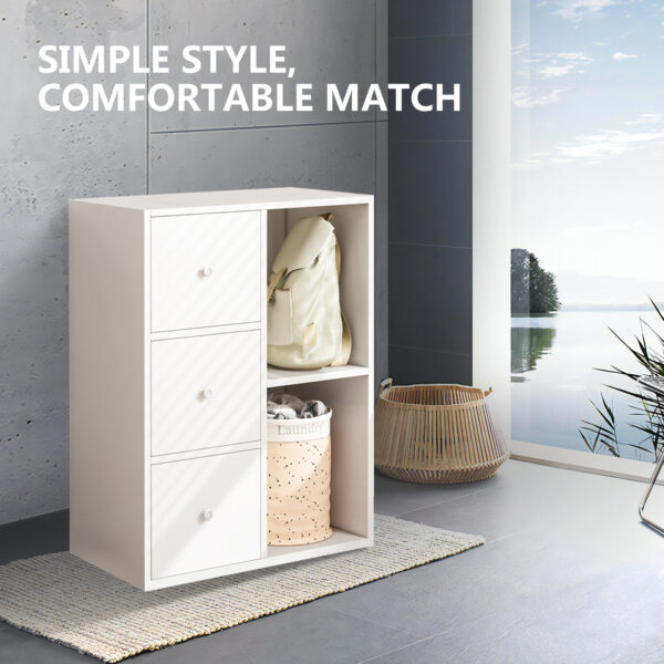 Comfia Modern Storage Cabinet Wooden Cabinet With 3 Drawers Bedroom Bedside Table White Storage Cabinet Bedside Table Bedroom Drawer Cabinet