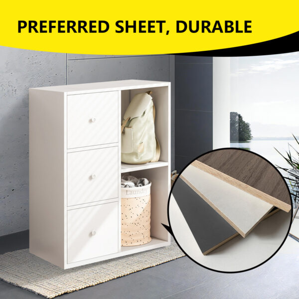 Comfia Modern Storage Cabinet Wooden Cabinet With 3 Drawers Bedroom Bedside Table White Storage Cabinet Bedside Table Bedroom Drawer Cabinet