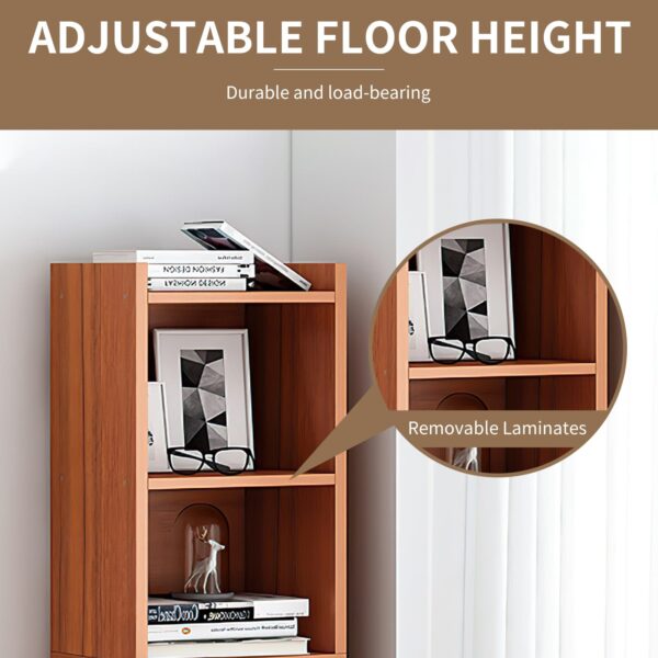 Comfia Wooden 5layers Bookshelf Detachable Storage Organizer 33x30x155cm Brown Color Wooden Bookshelf  5 Layers  Detachable Storage Organizer