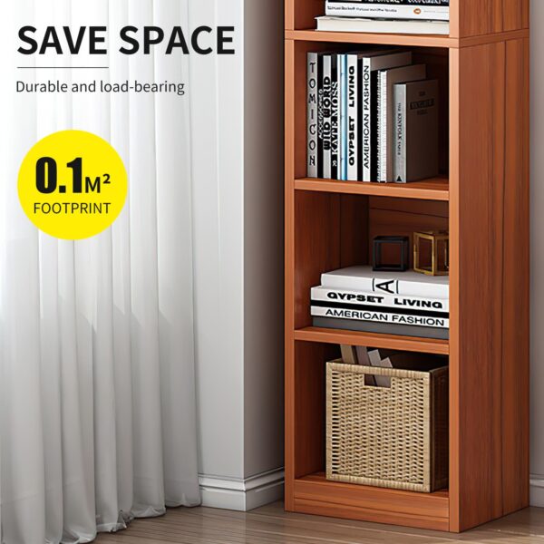 Comfia Wooden 5layers Bookshelf Detachable Storage Organizer 33x30x155cm Brown Color Wooden Bookshelf  5 Layers  Detachable Storage Organizer
