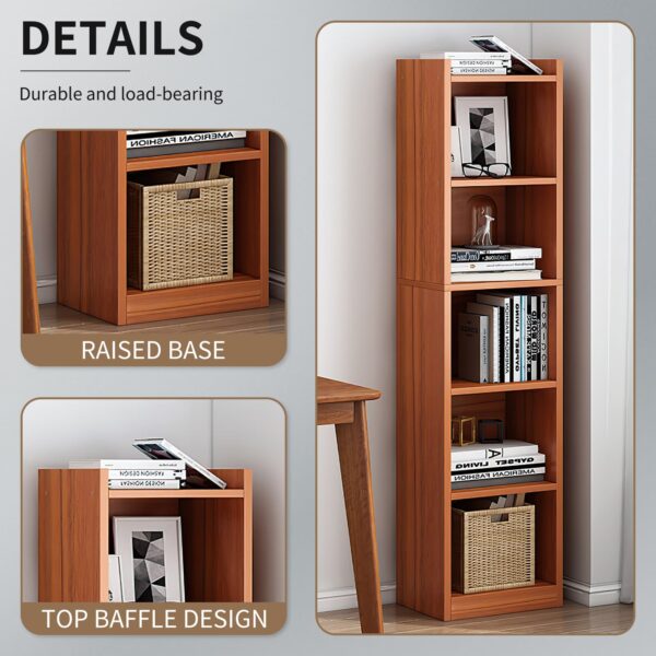 Comfia Wooden 5layers Bookshelf Detachable Storage Organizer 33x30x155cm Brown Color Wooden Bookshelf  5 Layers  Detachable Storage Organizer