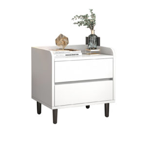 Comfia Modern Minimalist Bedside Table Storage Side End Cabinet White Color 50x40x54cm Minimalist  Bedside Table  Storage Cabinet