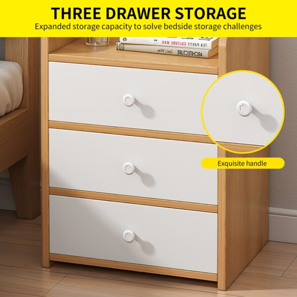 Comfia 3 Drawer Bedside Cabinet Modern Bedroom Bedside Multifunctional Storage Cabinet Bedside Cabinet  Modern  Bedroom  Multifunctional Storage Cabinet