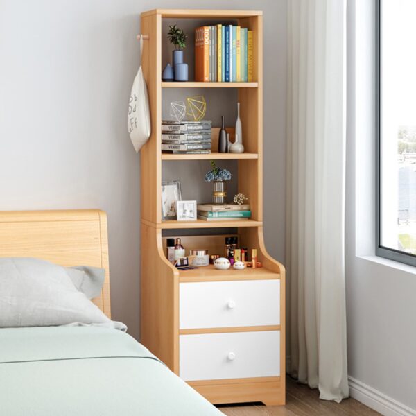 Comfia Bedroom Multi Functional 4-layer Storage Cabinet with2 Drawer Storage Cabinet Bedside table Nightstand