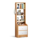 Comfia Bedroom Multi Functional 4-layer Storage Cabinet with2 Drawer Storage Cabinet Bedside table Nightstand