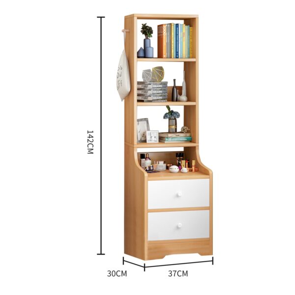 Comfia Bedroom Multi Functional 4-layer Storage Cabinet with2 Drawer Storage Cabinet Bedside table Nightstand