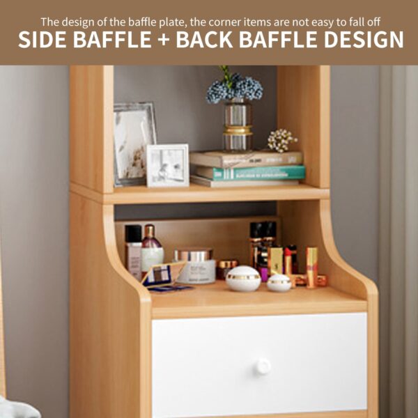 Comfia Bedroom Multi Functional 4-layer Storage Cabinet with2 Drawer Storage Cabinet Bedside table Nightstand