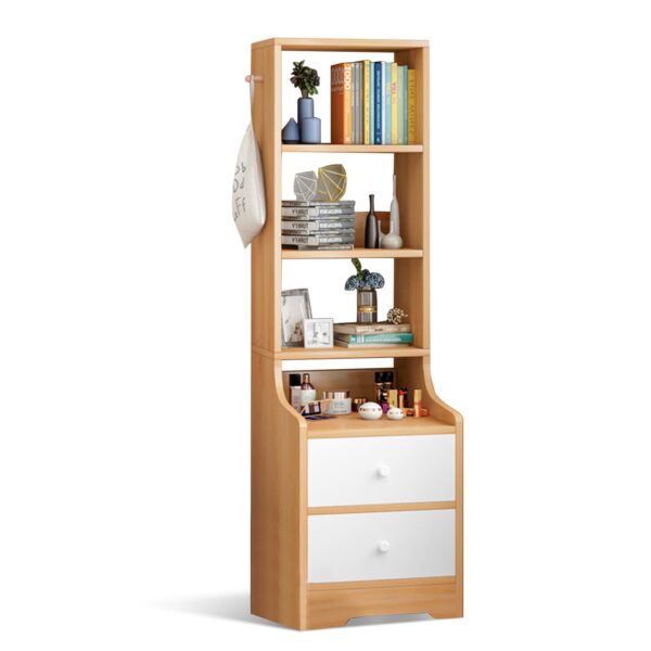 Comfia Bedroom Multi Functional 4-layer Storage Cabinet with2 Drawer Storage Cabinet Bedside table Nightstand