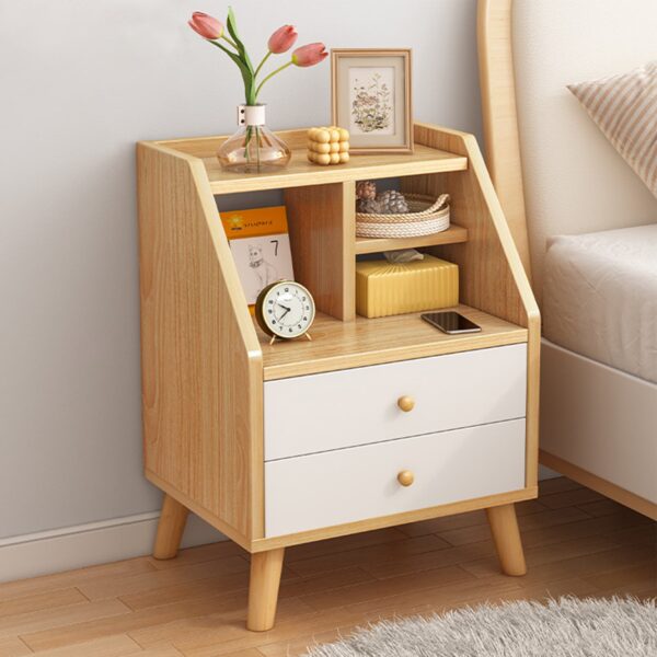 Comfia Bedside Tables Side Table Nightstand 2 Drawer Storage Cabinet Shelf Bedroom Unit Bedside table Nightstand