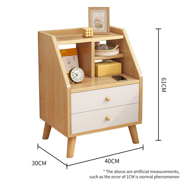 Comfia Bedside Tables Side Table Nightstand 2 Drawer Storage Cabinet Shelf Bedroom Unit Bedside table Nightstand