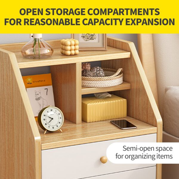 Comfia Bedside Tables Side Table Nightstand 2 Drawer Storage Cabinet Shelf Bedroom Unit Bedside table Nightstand