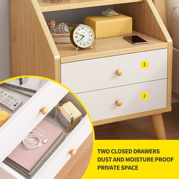 Comfia 2 Drawers Bedside Tables Side Table Nightstand Storage Drawer Shelf Bedroom Unit Bedside table Nightstand