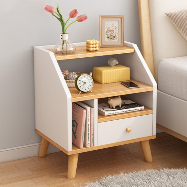Comfia Modern Bedside Tables Side Table White Nightstand Storage Drawer Shelf Bedroom Bedside table Nightstand