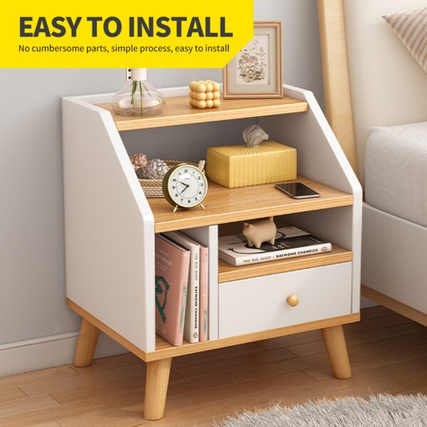 Comfia Modern Bedside Tables Side Table White Nightstand Storage Drawer Shelf Bedroom Bedside table Nightstand