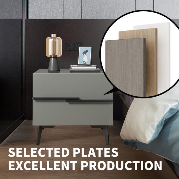 Comfia End Side Table Nightstand with Storage Drawer Bedroom Bedside 2 Drawers Cabinet Bedside table Nightstand