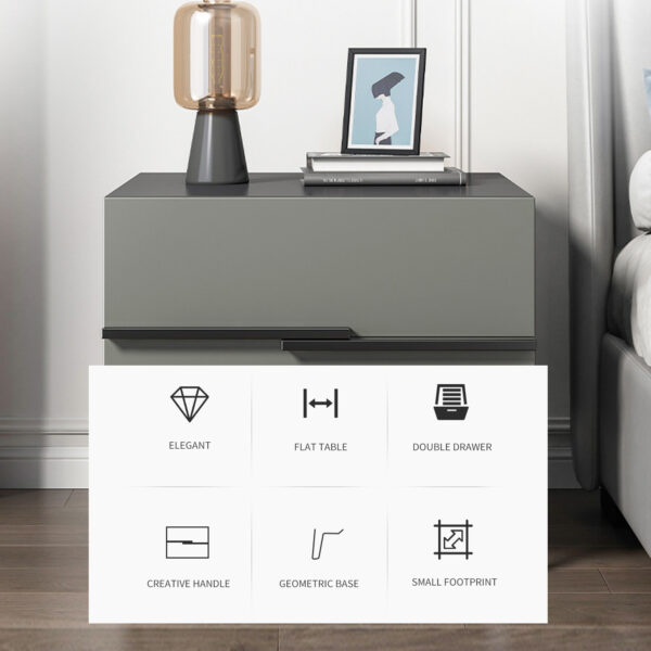 Comfia End Side Table Nightstand with Storage Drawer Bedroom Bedside 2 Drawers Cabinet Bedside table Nightstand