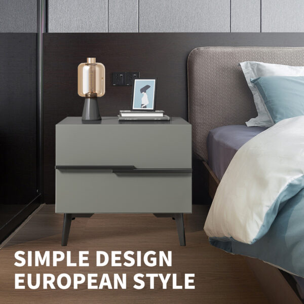Comfia End Side Table Nightstand with Storage Drawer Bedroom Bedside 2 Drawers Cabinet Bedside table Nightstand