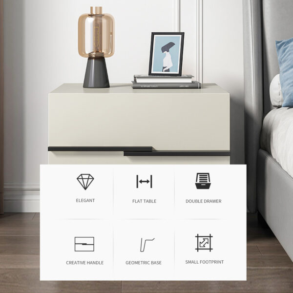 Comfia Modern 2 Drawers Bedside Table Bedroom Storage Cabinet Nightstand Side End Table Bedside table Nightstand