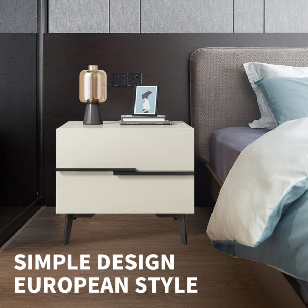 Comfia Modern 2 Drawers Bedside Table Bedroom Storage Cabinet Nightstand Side End Table Bedside table Nightstand