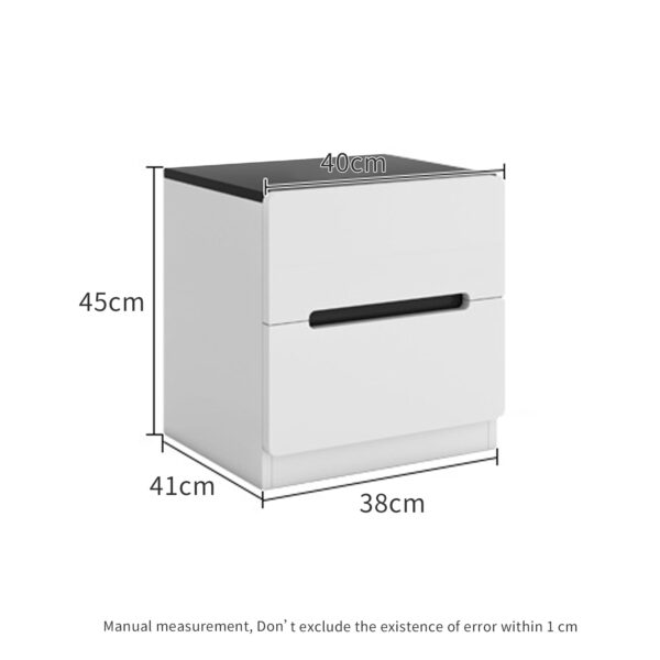 Comfia Household Bedside Table Bedroom Nightstand Simple 2 Drawer Storage Cabinet White Bedside table Nightstand