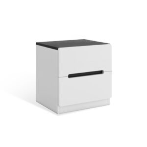 Comfia Household Bedside Table Bedroom Nightstand Simple 2 Drawer Storage Cabinet White Bedside table Nightstand