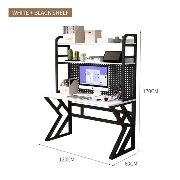 Comfia Carbon Steel Computer Table Study Desk With Black Table legs and White desktop computer desk  study desk