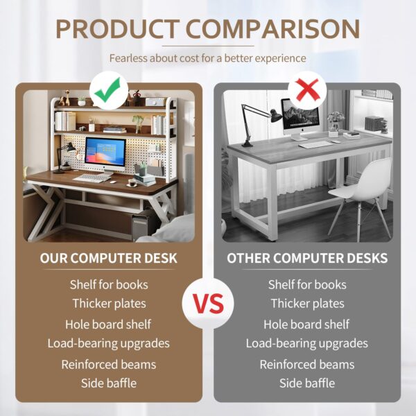 Comfia Computer Desk Office Study Laptop Table PC Work Desktop Workstation 160×60×170CM study desk  computer desk
