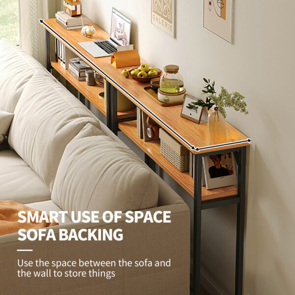Comfia Ultra-Narrow Wall-Mounted Sofa Bedroom Shelf Cabinet for Storing Long Items Black Long Strip Cabinet Ultra Narrow Bedroom Cabinet