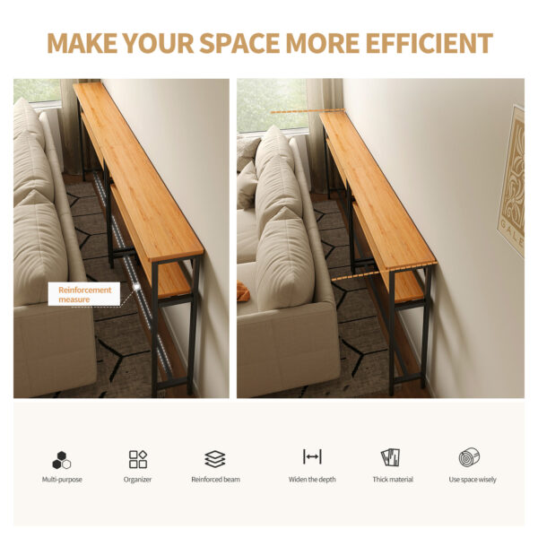 Comfia Ultra-Narrow Wall-Mounted Sofa Bedroom Shelf Cabinet for Storing Long Items Black Long Strip Cabinet Ultra Narrow Bedroom Cabinet