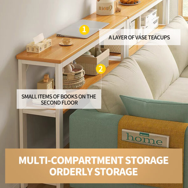 Comfia Sofa Rear Shelf Ultra Narrow Bed Headside Long Strip Storage Cabinet Placement Long Strip Cabinet Ultra Narrow Bedroom Cabinet