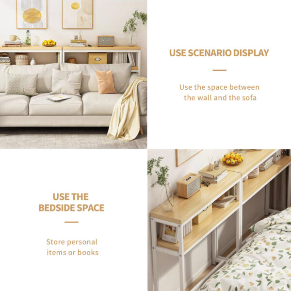 Comfia Sofa Rear Shelf Ultra Narrow Bed Headside Long Strip Storage Cabinet Placement Long Strip Cabinet Ultra Narrow Bedroom Cabinet
