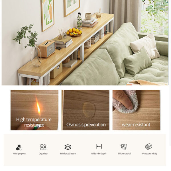 Comfia Sofa Rear Shelf Ultra Narrow Bed Headside Long Strip Storage Cabinet Placement Long Strip Cabinet Ultra Narrow Bedroom Cabinet