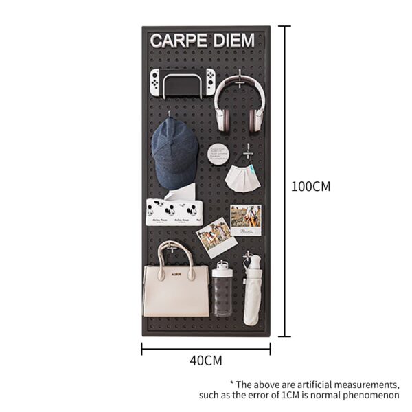 Comfia Black Metal Living Room Dormitory Pegboard Wall Storage Tool Hanging Board Wall Peg Board Storage Rack Hanging Tools Rack