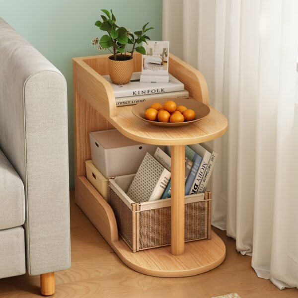 Comfia Living Room Sofa Simple Household Multifunctional Double Layers Bookshelf 40cm Floor Standing  2-layers  Bookshelf  Bedside Storage