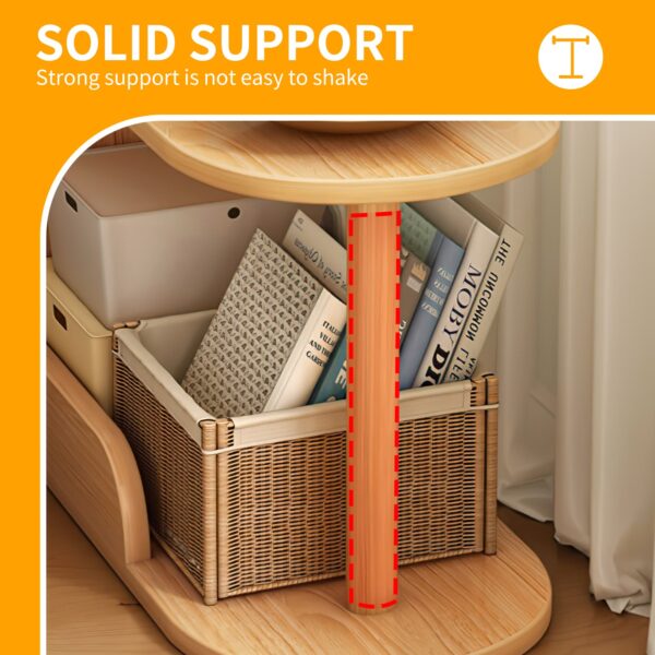 Comfia Living Room Sofa Simple Household Multifunctional Double Layers Bookshelf 40cm Floor Standing  2-layers  Bookshelf  Bedside Storage